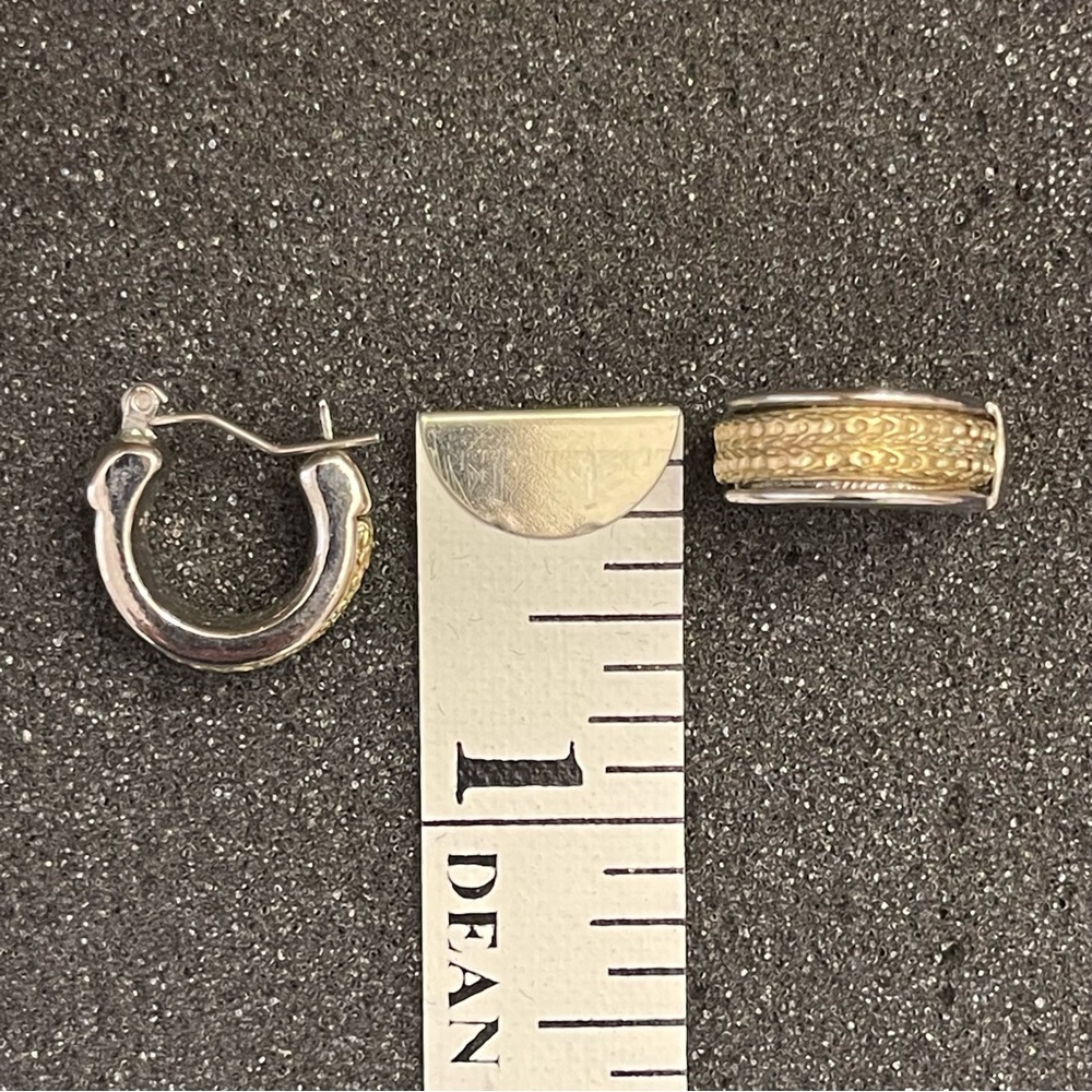 Small Silver And Gold Earrings - Picture 5 of 5